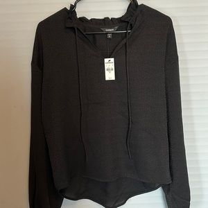 Express Black V Neck Flowy Blouse Size XS